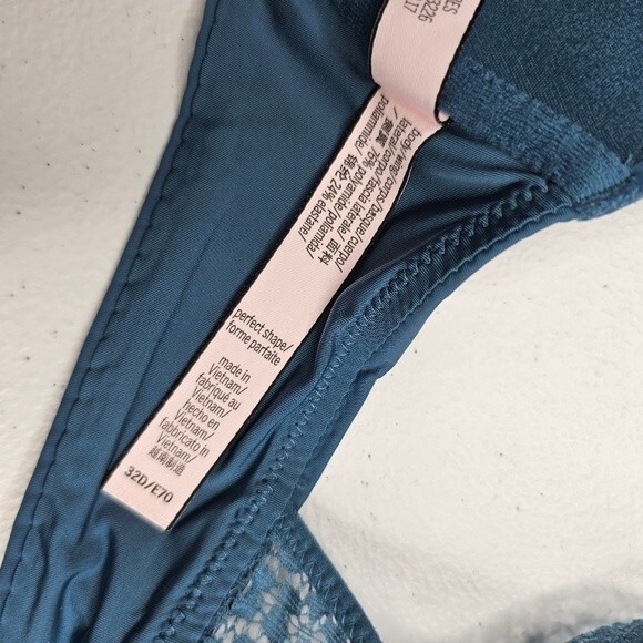 Victoria's Secret green perfect shape bra 32D front snap - Picture 2 of 5